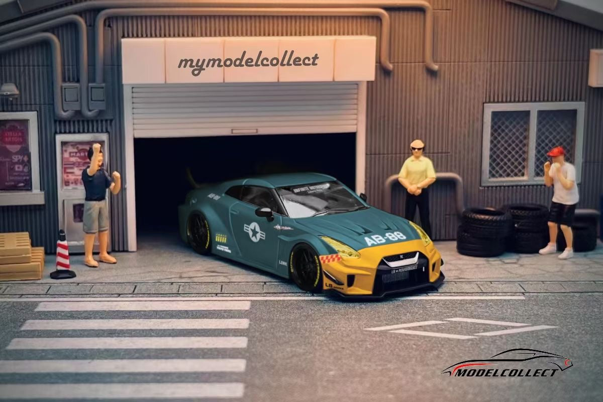 Model Collect 1:64 Nissan GT-R R35 2020 LBWK Silhouette Works GT 35GT-RR 3.0 Jet Green