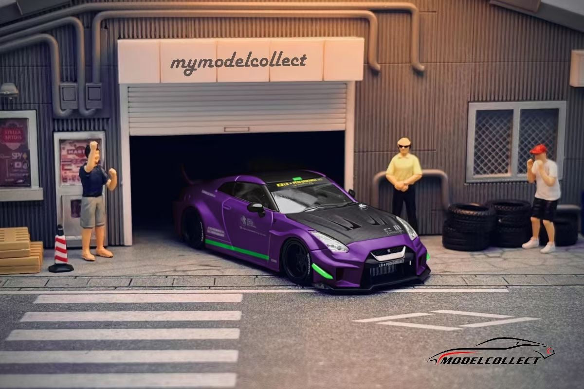 Model Collect 1:64 Nissan Skyline GT-R R35 2020 LBWK Custom Silhouette Works GT 35GT-RR 3.0 Eva Purple