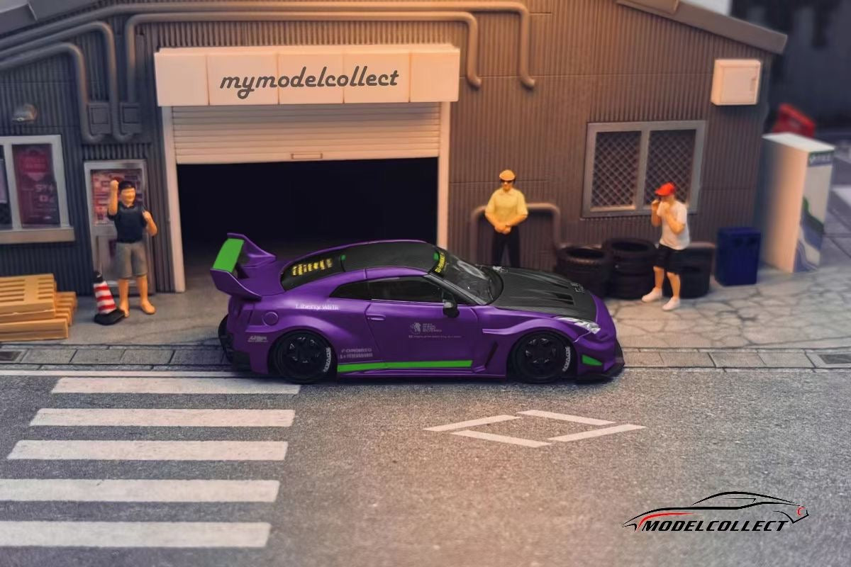 Model Collect 1:64 Nissan Skyline GT-R R35 2020 LBWK Custom Silhouette Works GT 35GT-RR 3.0 Eva Purple