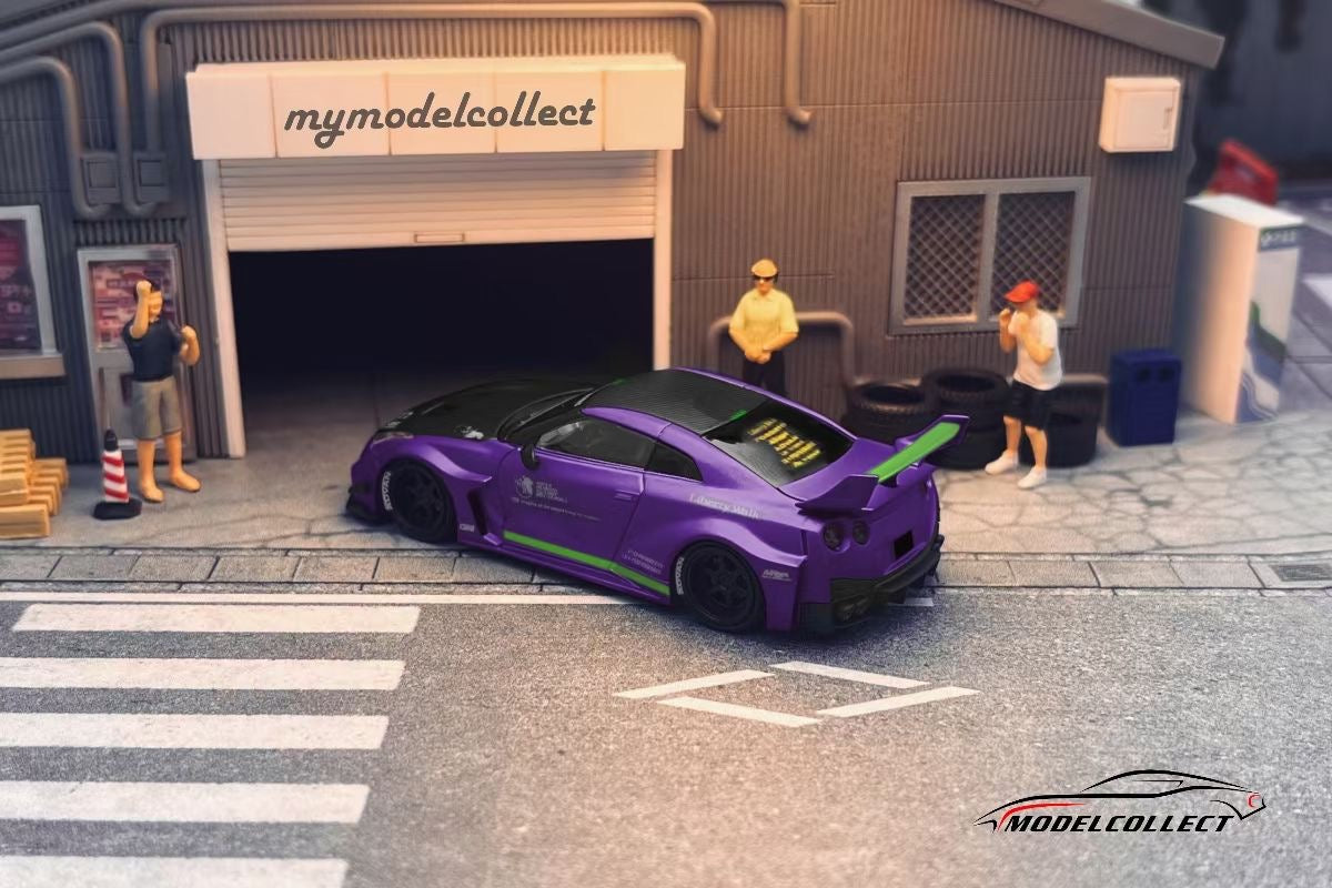 Model Collect 1:64 Nissan Skyline GT-R R35 2020 LBWK Custom Silhouette Works GT 35GT-RR 3.0 Eva Purple