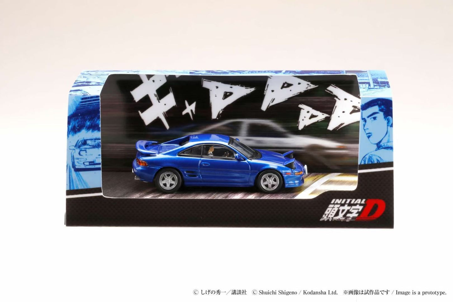 Hobby Japan 1:64 Toyota MR2 SW20 G-Limited Folding Headlight Initial D Official Licensed Kai Kogashiwa VS Takumi Fujiwara with Kai Kogashiwa Figure Driving In The Car