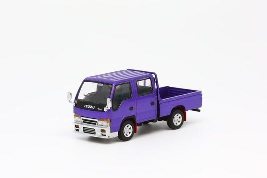 Model One 1:64 Isuzu ELF Single Cab Pick-Up Truck RHD Openable Tailgate Custom Purple