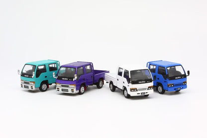 Model One 1:64 Isuzu ELF Single Cab Pick-Up Truck RHD Openable Tailgate Custom Purple