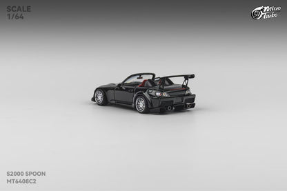 Micro Turbo 1:64 Honda S2000 AP1 Spoon Sports Metallic Black (Openable Engine Hood + Removable Engine + Magnetic Removable Wing)