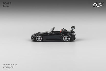 Micro Turbo 1:64 Honda S2000 AP1 Spoon Sports Metallic Black (Openable Engine Hood + Removable Engine + Magnetic Removable Wing)