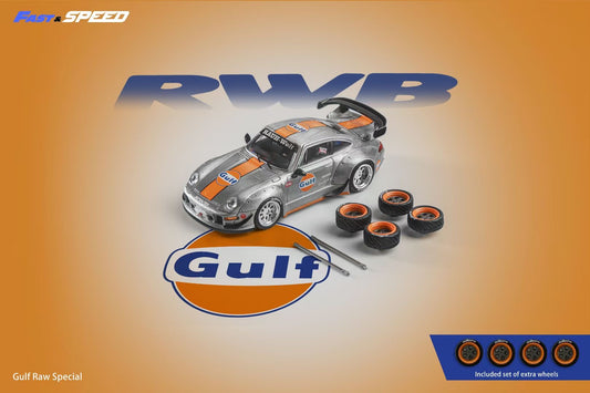Fast Speed 1:64 Porsche RWB 993 GT Wing Gulf Raw Titanium Edition