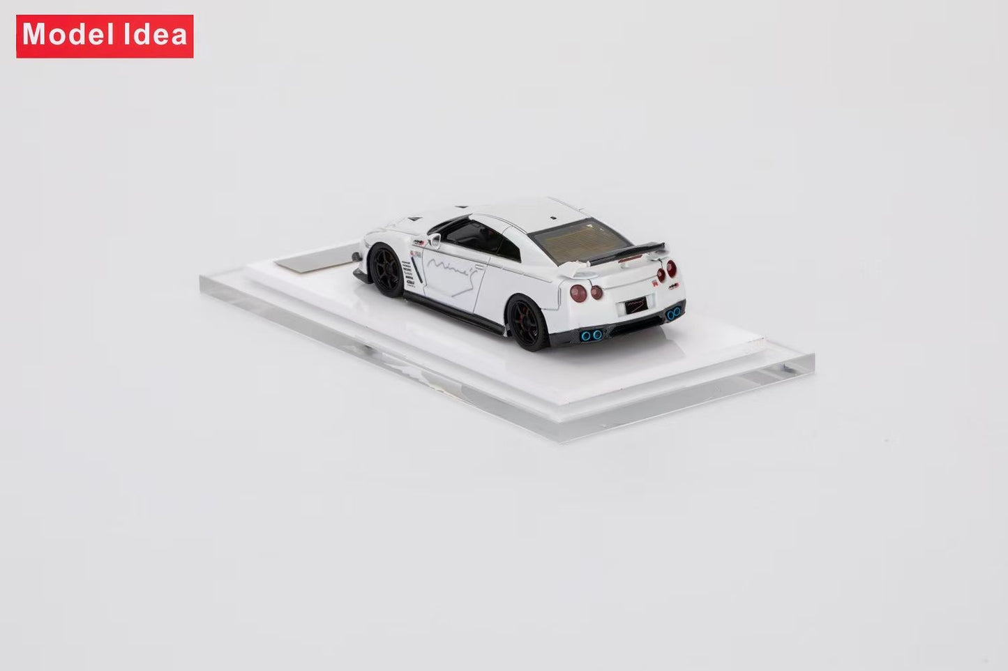 [Premium Resin Model] Model Idea 1:64 Nissan Skyline GT-R R35 Mines Custom White with Mines Strips Limited 299 Pieces