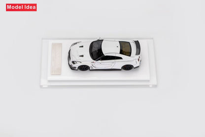 [Premium Resin Model] Model Idea 1:64 Nissan Skyline GT-R R35 Mines Custom White with Mines Strips Limited 299 Pieces