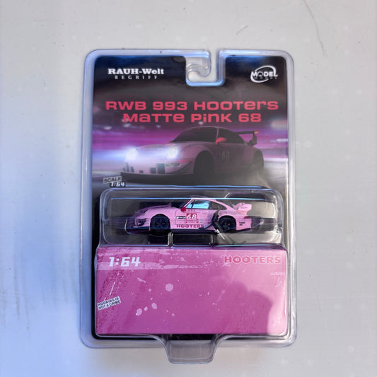 [Discount due to Loose Spoiler Part] Model Model 1:64 RWB 993 Hooters Matt Pink 68 in Blister Packaging