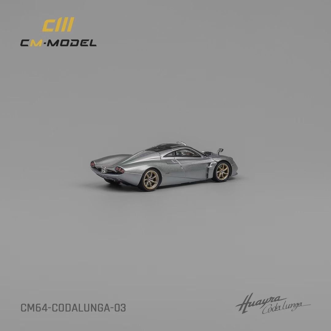 CM Model 1:64 Pagani Huayra Codalunga Metallic Silver Official Licensed with Extra Wheel-Set for Replacement