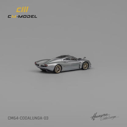 CM Model 1:64 Pagani Huayra Codalunga Metallic Silver Official Licensed with Extra Wheel-Set for Replacement