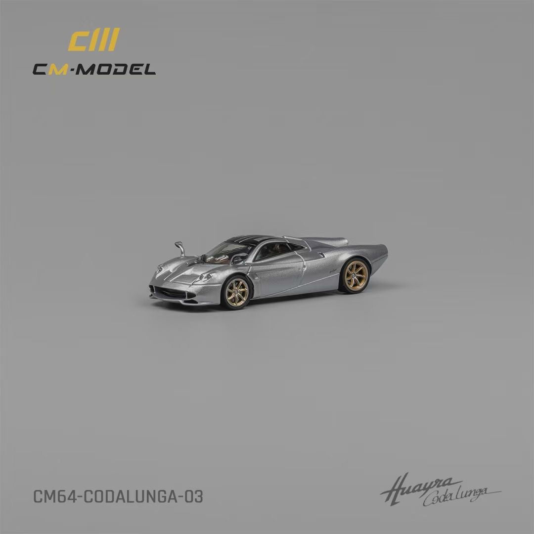 CM Model 1:64 Pagani Huayra Codalunga Metallic Silver Official Licensed with Extra Wheel-Set for Replacement