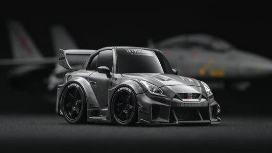 [Premium Resin Model] KR 1:64 Nissan Skyline GT-R R35 Cute Size Egg Car Gun Grey Sliver