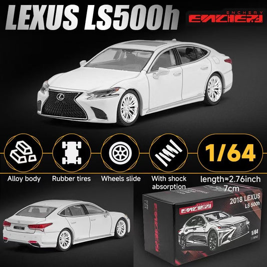 Enchery 1:64 Lexus LS500h Sedan Official Licensed Metallic White Paper Box Packaging