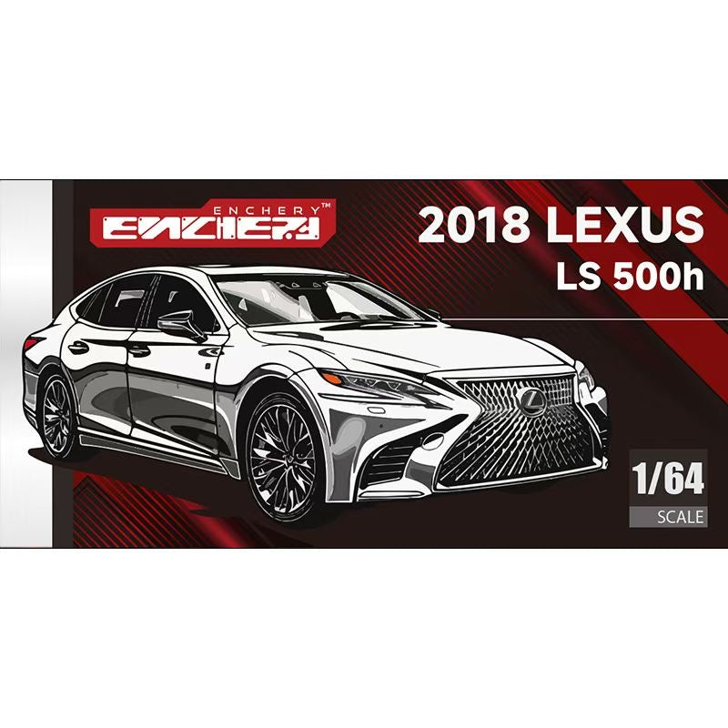 Enchery 1:64 Lexus LS500h Sedan Official Licensed Metallic Black Paper Box Packaging