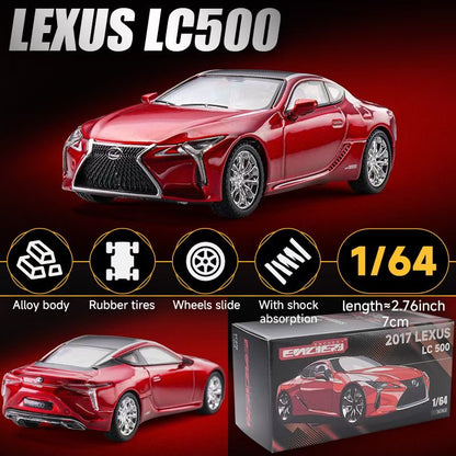 Enchery 1:64 Lexus LC500 Coupe Official Licensed Metallic Red Paper Box Packaging