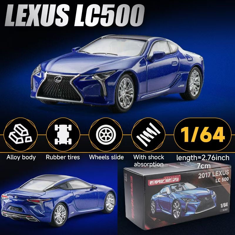 Enchery 1:64 Lexus LC500 Coupe Official Licensed Metallic Blue Paper Box Packaging