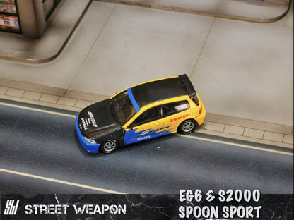 Street Weapon 1:64 Honda Civic EG6 Spoon Carbon Hood Custom Edition