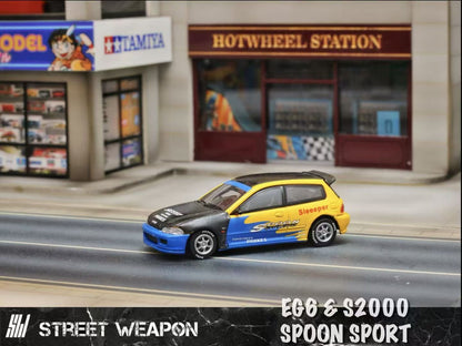 Street Weapon 1:64 Honda Civic EG6 Spoon Carbon Hood Custom Edition