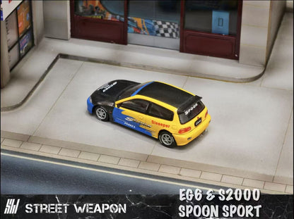 Street Weapon 1:64 Honda Civic EG6 Spoon Carbon Hood Custom Edition