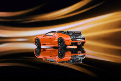 Mortal 1:64 Bugatti Veyron 16.4 Super Sport Pan Roof Adjustable Spoiler Metallic Orange Black