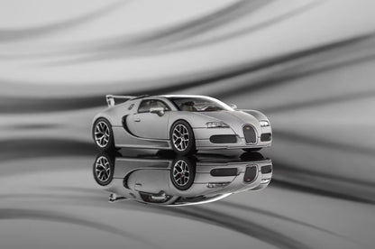 Mortal 1:64 Bugatti Veyron 16.4 Super Sport Pan Roof Adjustable Spoiler Metallic Matt Silver