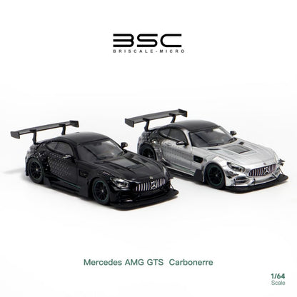 BSC X Rhino Model 1:64 Mercedes Benz AMG GTS MK1 C190 Carbonerre Wide Body Custom Starlight Silver