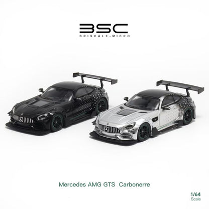 BSC X Rhino Model 1:64 Mercedes Benz AMG GTS MK1 C190 Carbonerre Wide Body Custom Starlight Silver