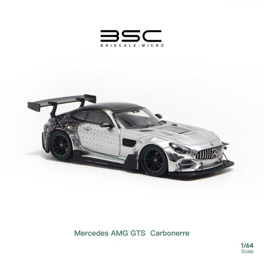 BSC X Rhino Model 1:64 Mercedes Benz AMG GTS MK1 C190 Carbonerre Wide Body Custom Starlight Silver