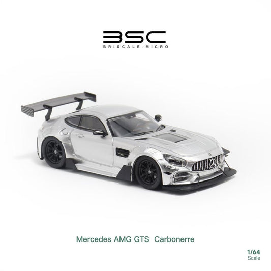 BSC X Rhino Model 1:64 Mercedes Benz AMG GTS MK1 C190 Carbonerre Wide Body Custom Silver