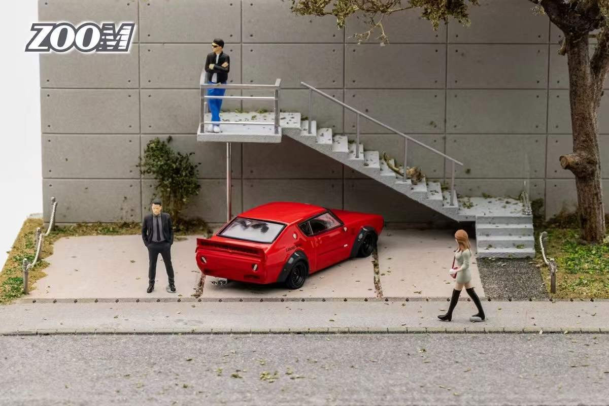 Zoom 1/64 Nissan Skyline 2000GT-R KPGC110 LBWK Liberty Walk Wide Body Red