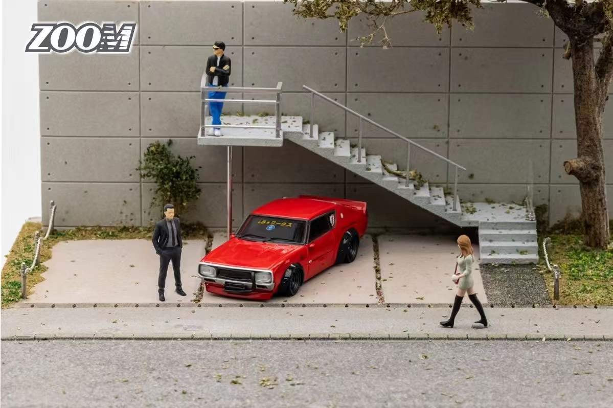 Zoom 1/64 Nissan Skyline 2000GT-R KPGC110 LBWK Liberty Walk Wide Body Red