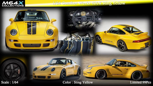 [Premium Resin Model] MY64 MY64X 1:64 Porsche Gunther Werks 993 (GW993) 400R Sting Yellow Limited to 99 Pieces