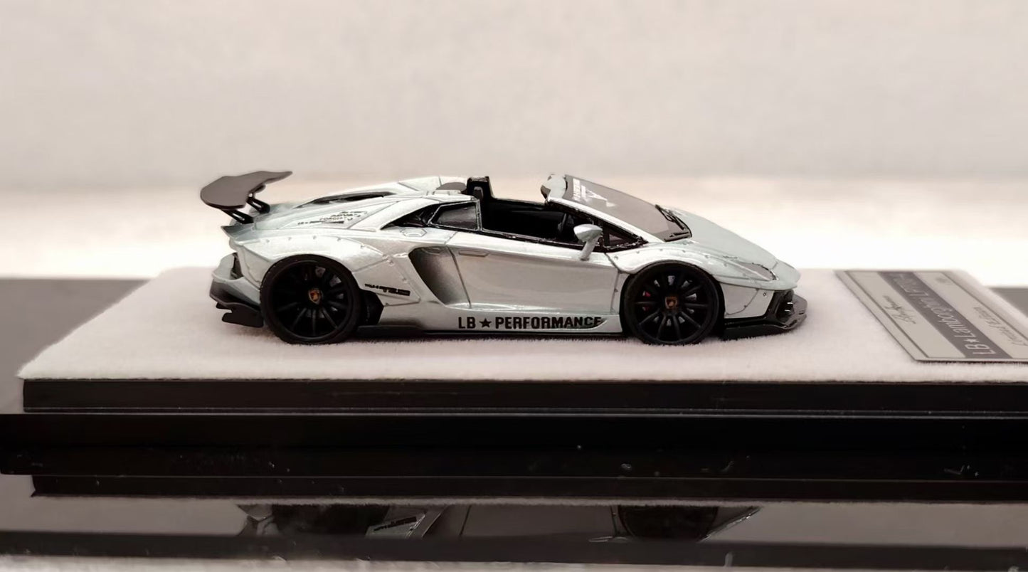 [Premium Resin Model] Qidian Model 1:64 Lamborghini Aventador LP700-4 Roadster LBWK Liberty Walk Custom Light Blue Limited 199 Pieces