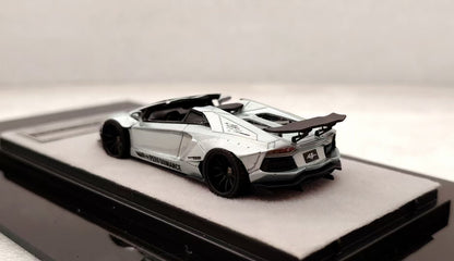 [Premium Resin Model] Qidian Model 1:64 Lamborghini Aventador LP700-4 Roadster LBWK Liberty Walk Custom Light Blue Limited 199 Pieces