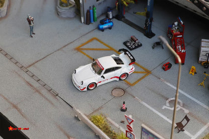 Star Model 1:64 Porsche RWB 964 GT Wing White with Red Wheels China AIT Expo 2025 Special Edition Limited 399 Pieces (Copy)
