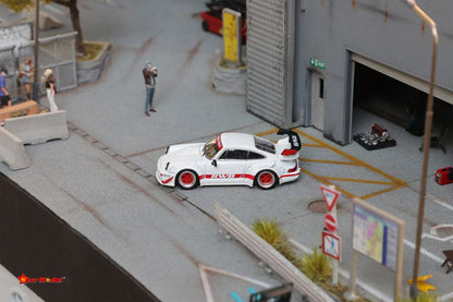 Star Model 1:64 Porsche RWB 964 GT Wing White with Red Wheels China AIT Expo 2025 Special Edition Limited 399 Pieces (Copy)