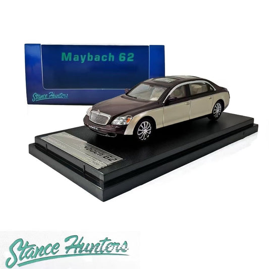 Stance Hunters 1/64 Mercedes Benz Maybach 62 with Pan Roofs Wine Red and Gold