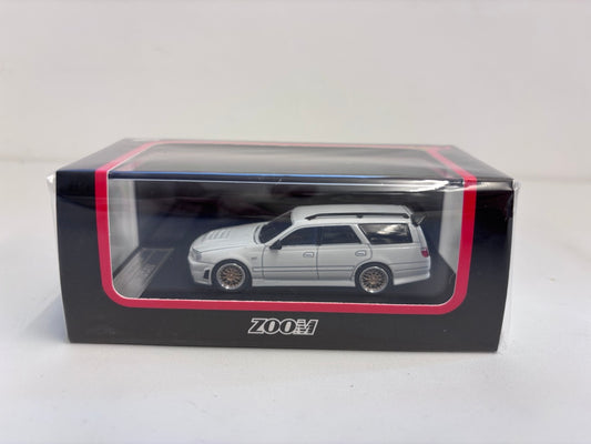 [CHASE CAR VERSION] Zoom 1/64 Stagea Skyline GT-R R34 WC34 260RS Wagon Openable Engine Bonnet - White