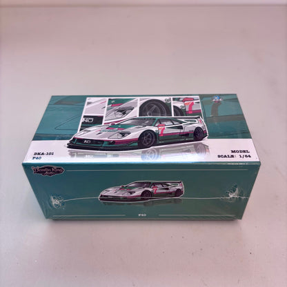 Demon King Auto 1:64 F40 LB-Works 7-11 Seven Eleven Livery Openable Gull-Wing Doors in Premium Box Packaging