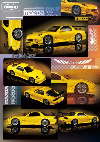 Mortal 1:64 Mazda RX-7 FD3S Veilside Fortune Custom Yellow