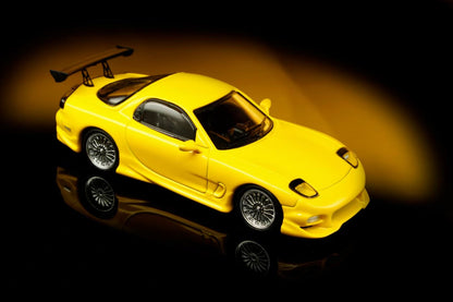Mortal 1:64 Mazda RX-7 FD3S Veilside Fortune Custom Yellow