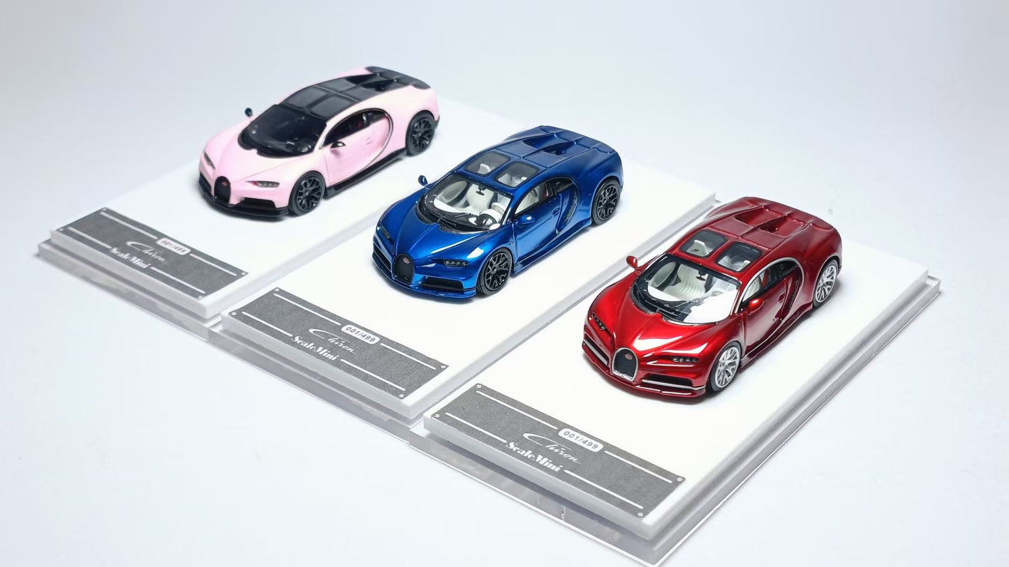 [Premium Resin Model] Scale Mini 1:64 Bugatti Chiron Metallic Red Limited to 499 Pieces