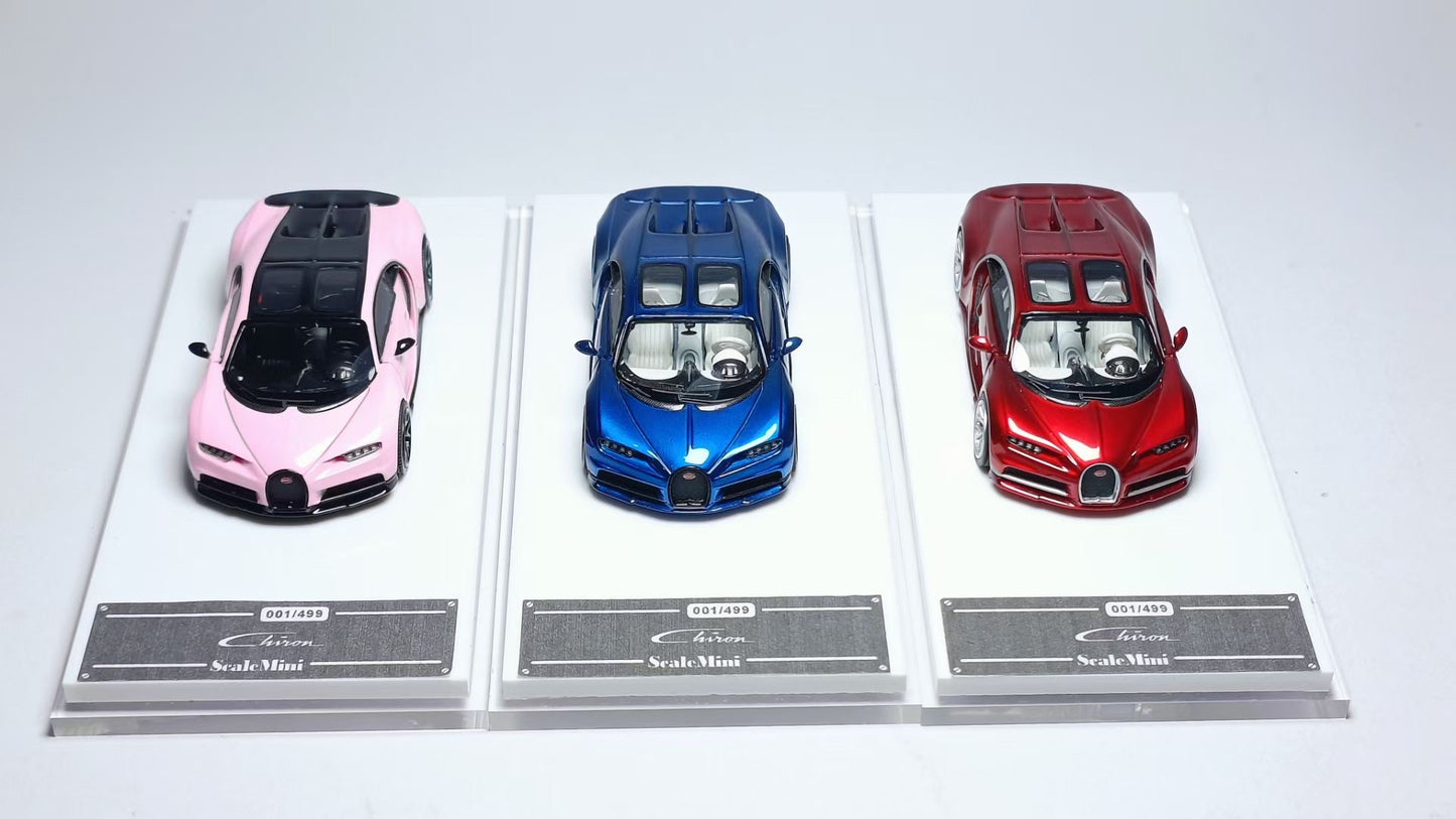 [Premium Resin Model] Scale Mini 1:64 Bugatti Chiron Metallic Red Limited to 499 Pieces