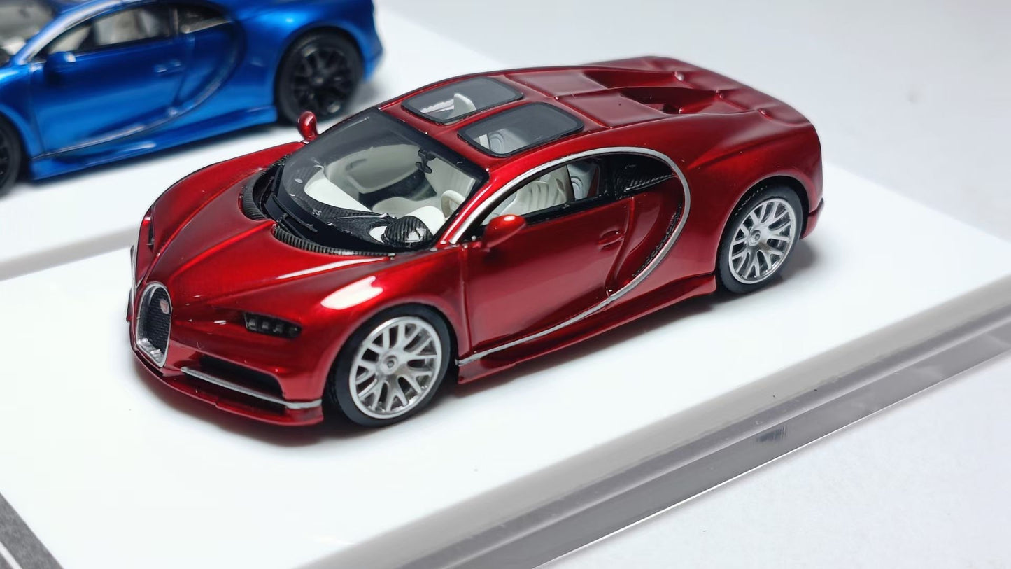 [Premium Resin Model] Scale Mini 1:64 Bugatti Chiron Metallic Red Limited to 499 Pieces