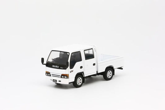 Model One 1:64 Isuzu ELF Double Cab Pick-Up Truck RHD Openable Tailgate White