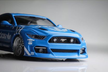 Liberty64 1/64 Ford Mustang MK6 Wide Body Low Stance Custom Adidas Edition