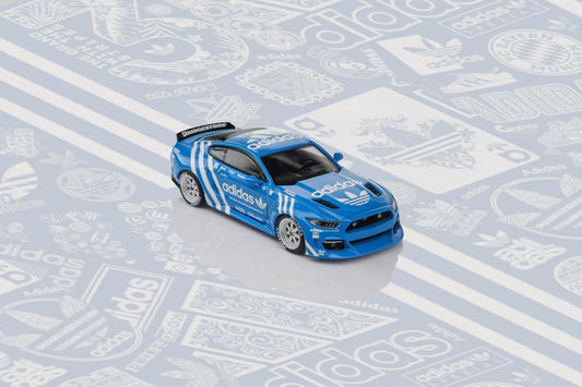 Liberty64 1/64 Ford Mustang MK6 Wide Body Low Stance Custom Adidas Edition