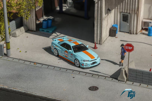Fuji 1:64 Nissan Skyline GT-R R34 Nismo Z-Tune Gulf Blue Edition