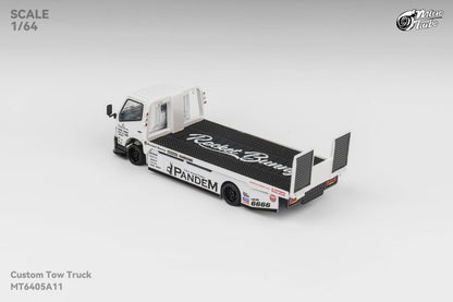 Micro Turbo 1:64 Hino 300 Series MK2 Custom Tow Truck Flatbed Livery PANDEM Rocket Bunny Metallic White
